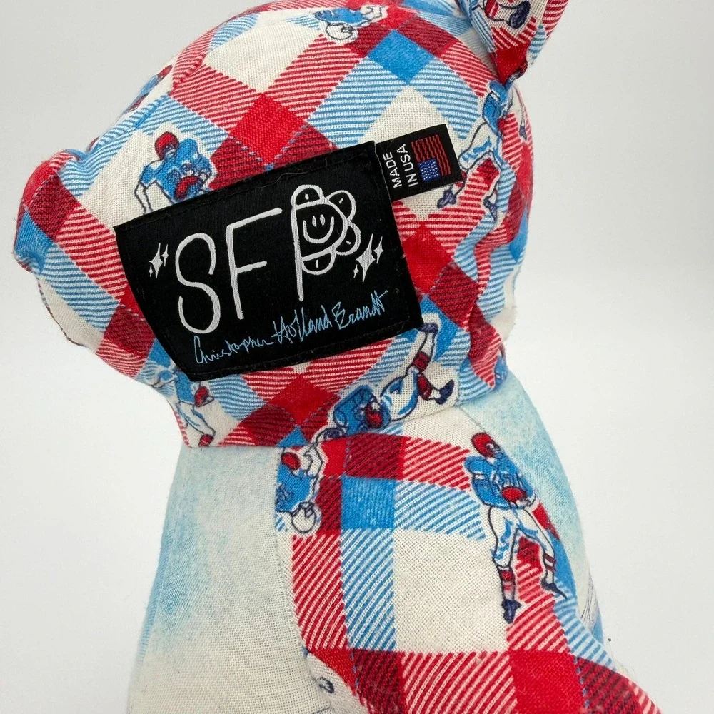 SFP Christopher Holland Brandt Football Patchwork Teddy Bear Handmade USA 14